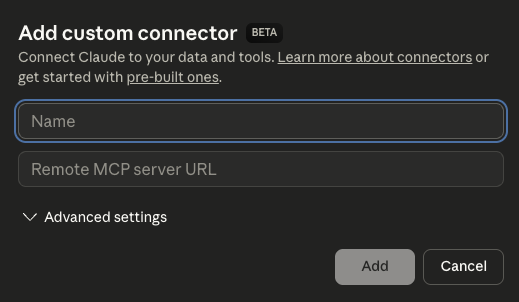 Claude - Add Custom Connector Prompt