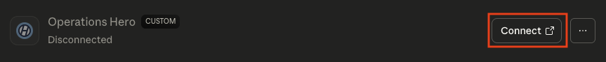 Claude - Custom Connector Click Connect Button