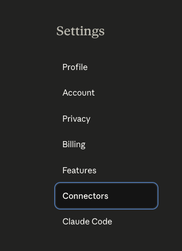 Claude Menu - Connectors