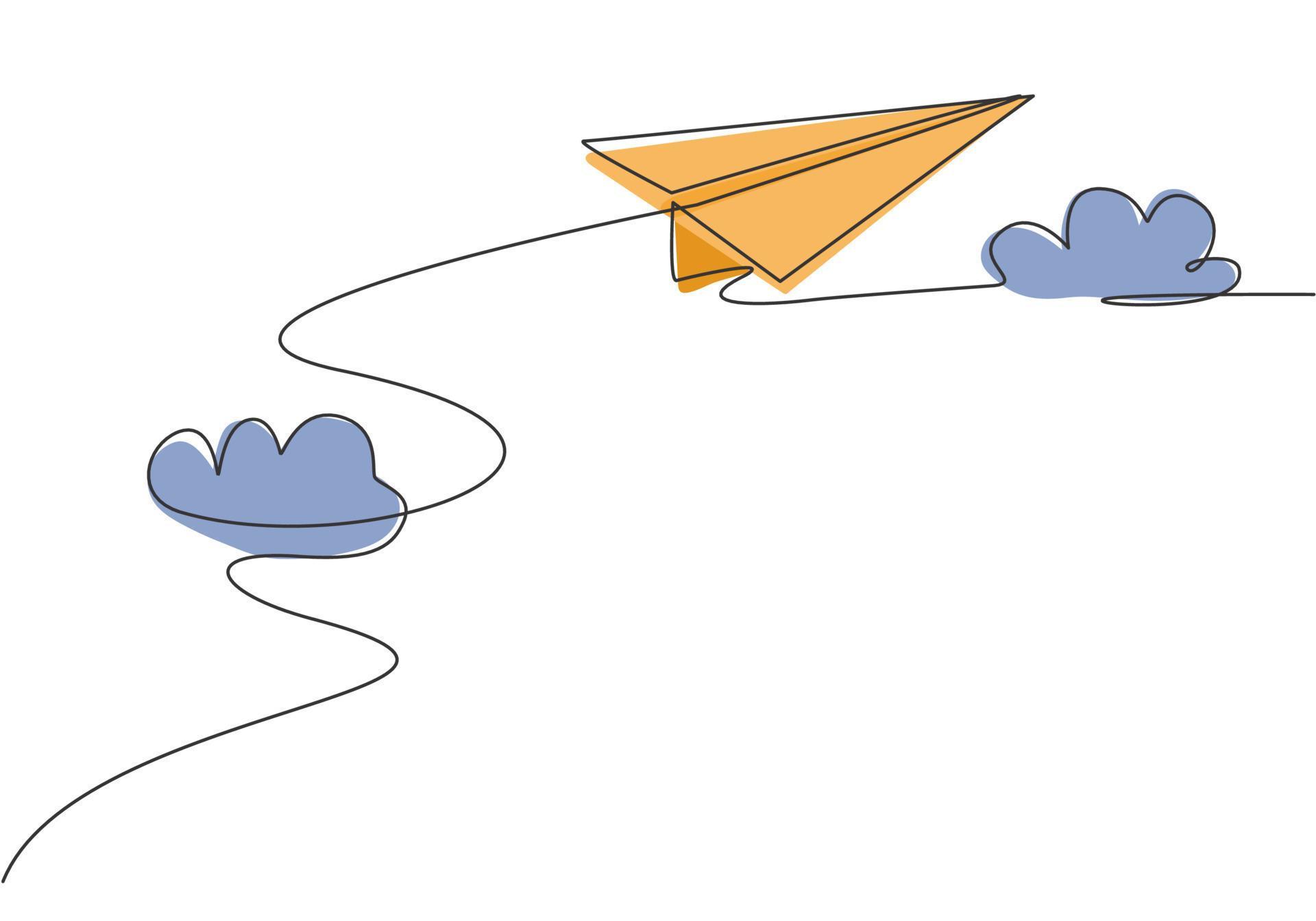 Two clouds connected by a flying airplane graphic